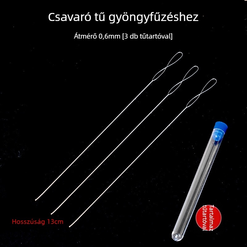 Aifsa gyöngyfűző tű — hosszú csavarodó tű gyöngyökhöz és kristályokhoz, kézzel készített DIY zsinórkészítő készlet