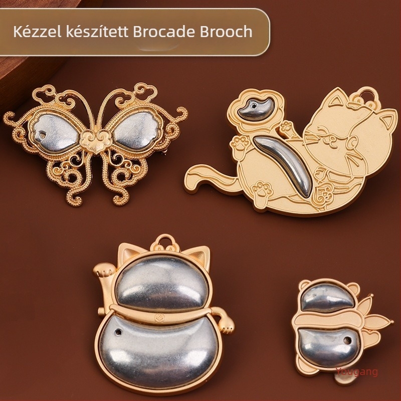 Kézzel készített Song-dinasztia brokát rák motívumos broska, gyöngyház betéttel és zománccal, fedéllel