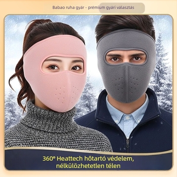Kerékpáros maszk fleece anyaggal, uniszex, pamut-poliészter keverék, testreszabás elérhető