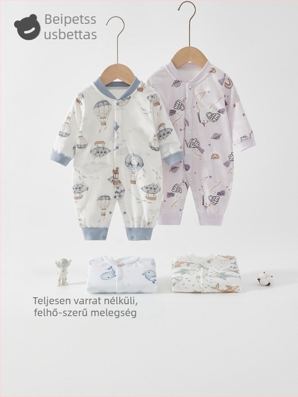 Betides bébik töltött overál őszi–téli időszakra, meleg, hosszú ujjú, uniszex, 100% poliészter.