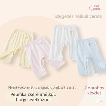 Gyerekeknek készült pamut nadrág, 100% pamut, snap zárás, modern minimalist stílus, középmagas derekú