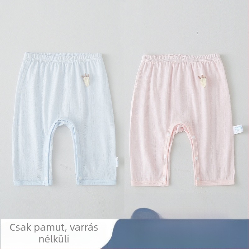 Gyerekeknek készült pamut nadrág, 100% pamut, snap zárás, modern minimalist stílus, középmagas derekú