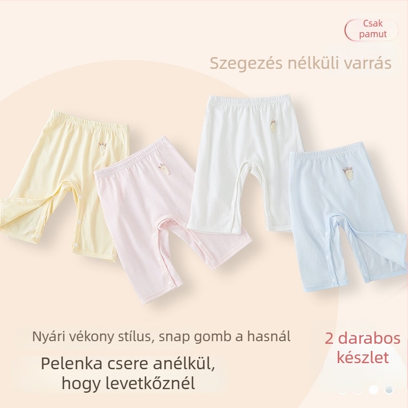 Gyerekeknek készült pamut nadrág, 100% pamut, snap zárás, modern minimalist stílus, középmagas derekú
