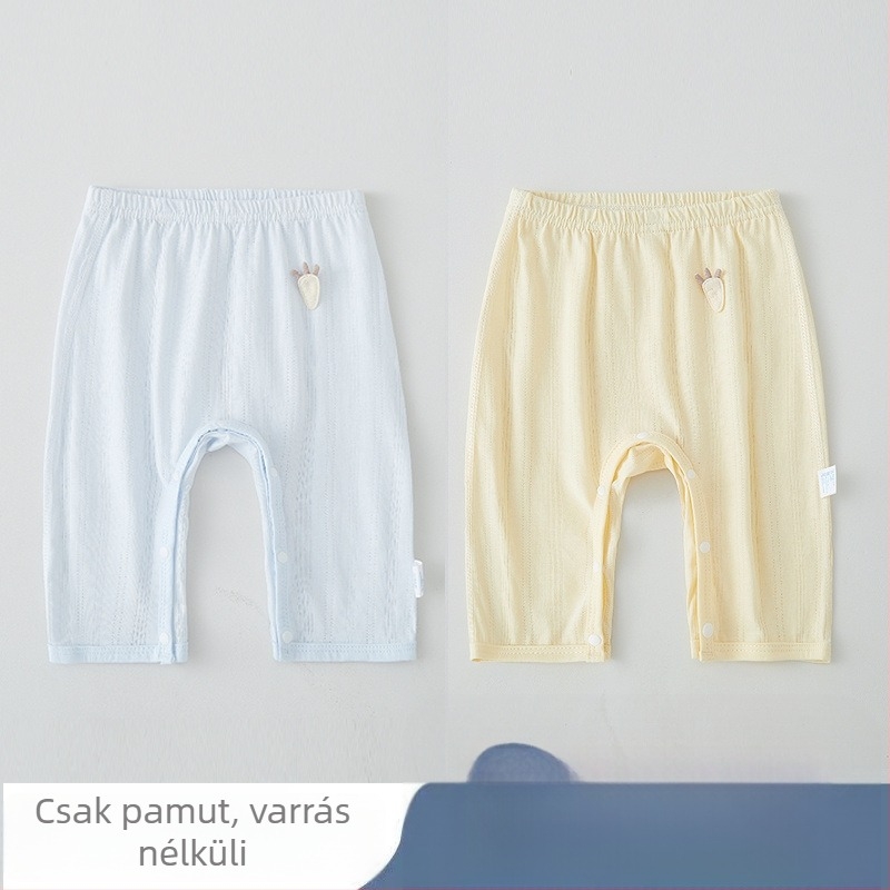 Gyerekeknek készült pamut nadrág, 100% pamut, snap zárás, modern minimalist stílus, középmagas derekú