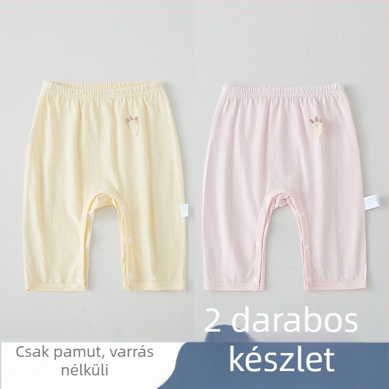 Gyerekeknek készült pamut nadrág, 100% pamut, snap zárás, modern minimalist stílus, középmagas derekú