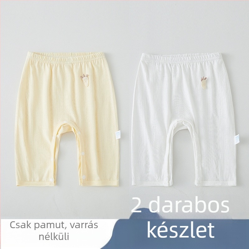 Gyerekeknek készült pamut nadrág, 100% pamut, snap zárás, modern minimalist stílus, középmagas derekú