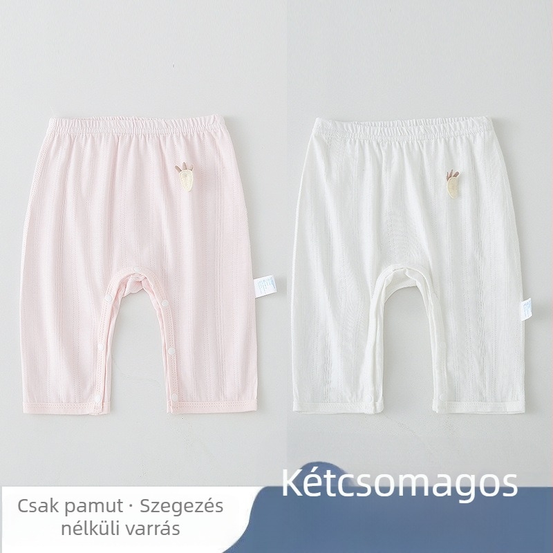 Gyerekeknek készült pamut nadrág, 100% pamut, snap zárás, modern minimalist stílus, középmagas derekú