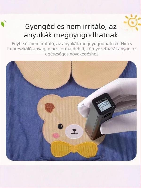 Baba egyrészes overál patentos záródással a csípőnél, őszi–téli időszakra, kúszó gyerekeknek, szennyeződésálló, lélegző, tartós és meleg