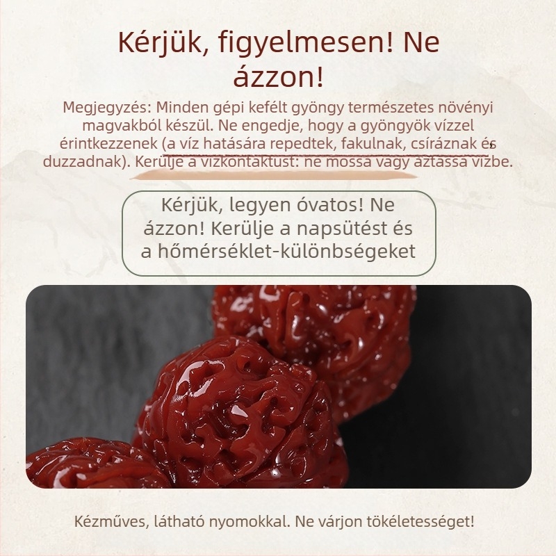 Rudraksha Bodhi karkötő, kínai stílusú, polírozott kivitel, téli 2024 megjelenés, ideális ajándék
