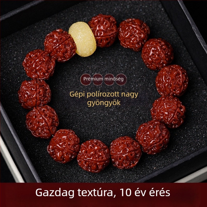 Rudraksha Bodhi karkötő, kínai stílusú, polírozott kivitel, téli 2024 megjelenés, ideális ajándék