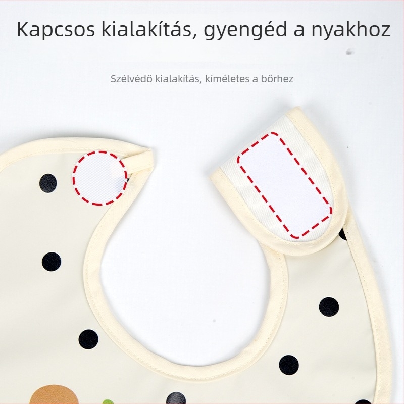Baba- és kisgyermek etetőbib - vízálló, mintás karikatúra, uniszex; PU anyag + poliészter rost
