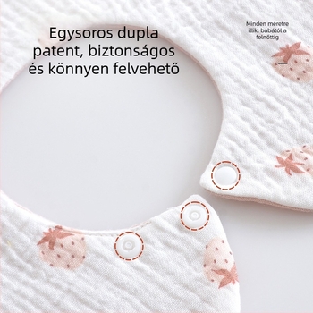 6 rétegű 100% pamut géz baba nyálkendő, kétoldalas virágos minta, újszülött méret