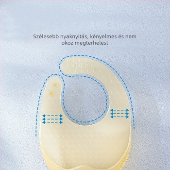 Szilikonból készült baba etető kötény – vízálló, ultra puha, rajzfilmszimbával, 1–3 éveseknek