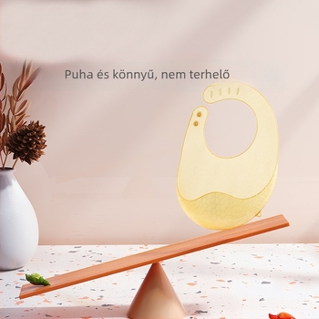 Szilikonból készült baba etető kötény – vízálló, ultra puha, rajzfilmszimbával, 1–3 éveseknek