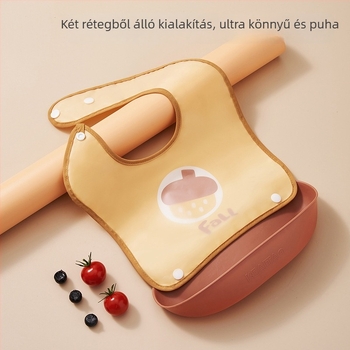 Etetőkötény EVA anyagból, vízálló, babák és gyermekek számára, 0–6 éves korosztálynak; mintázat: mintás, egyszínű, nyomtatott, figurák