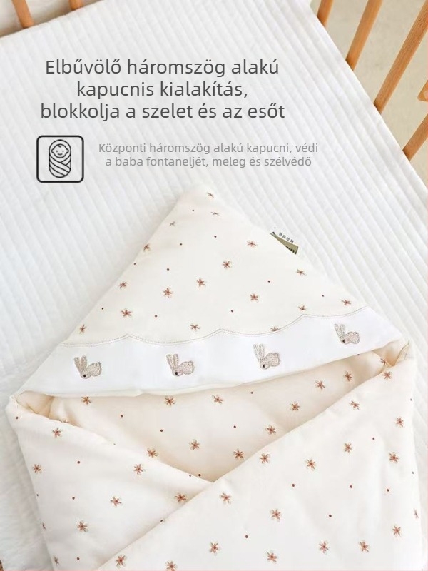 Újszülött pamut ölelő takaró karikatúra mintával, 100% pamut, biztonsági osztály A