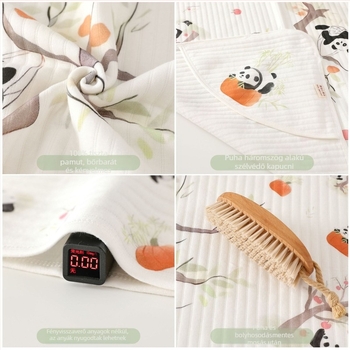 Újszülött swaddle kendő - 100% pamut, Space Cotton töltet, háromréteg melegség, rajzolt minta, Biztonsági osztály A