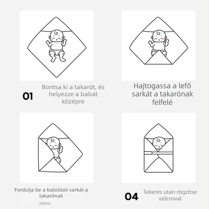 Újszülött swaddle kendő - 100% pamut, Space Cotton töltet, háromréteg melegség, rajzolt minta, Biztonsági osztály A