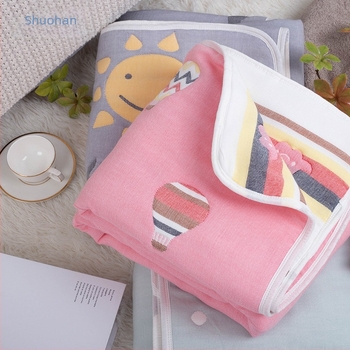 Tízrétegű géz pamut gyerekpléd, jacquard szövés, 40s fonalat, 500 g+