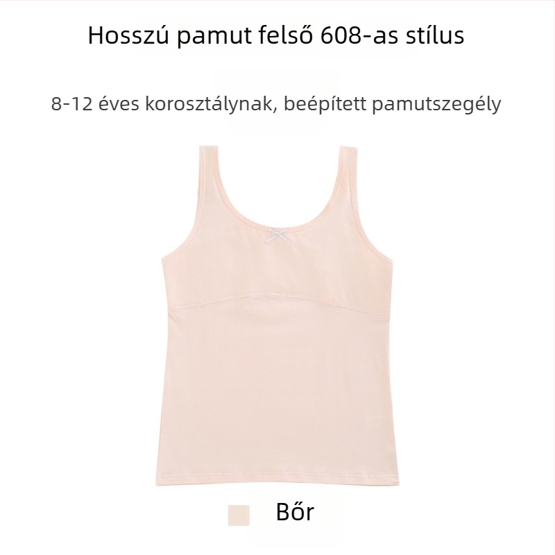 Lányoknak szóló pamut top vékonyan formázott kosarakkal, teljes kosár, lélegző, acélgyűrű nélkül