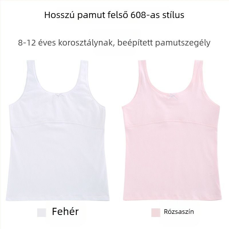 Lányoknak szóló pamut top vékonyan formázott kosarakkal, teljes kosár, lélegző, acélgyűrű nélkül