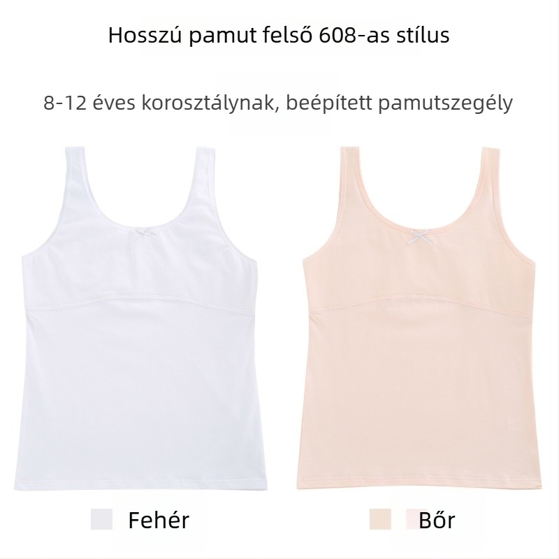 Lányoknak szóló pamut top vékonyan formázott kosarakkal, teljes kosár, lélegző, acélgyűrű nélkül