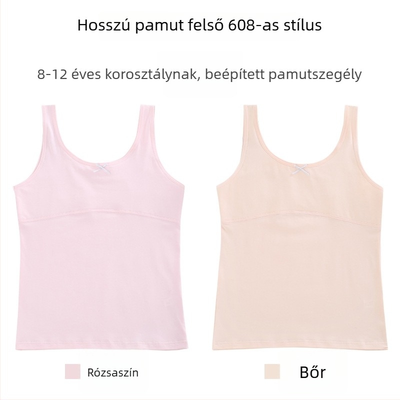 Lányoknak szóló pamut top vékonyan formázott kosarakkal, teljes kosár, lélegző, acélgyűrű nélkül