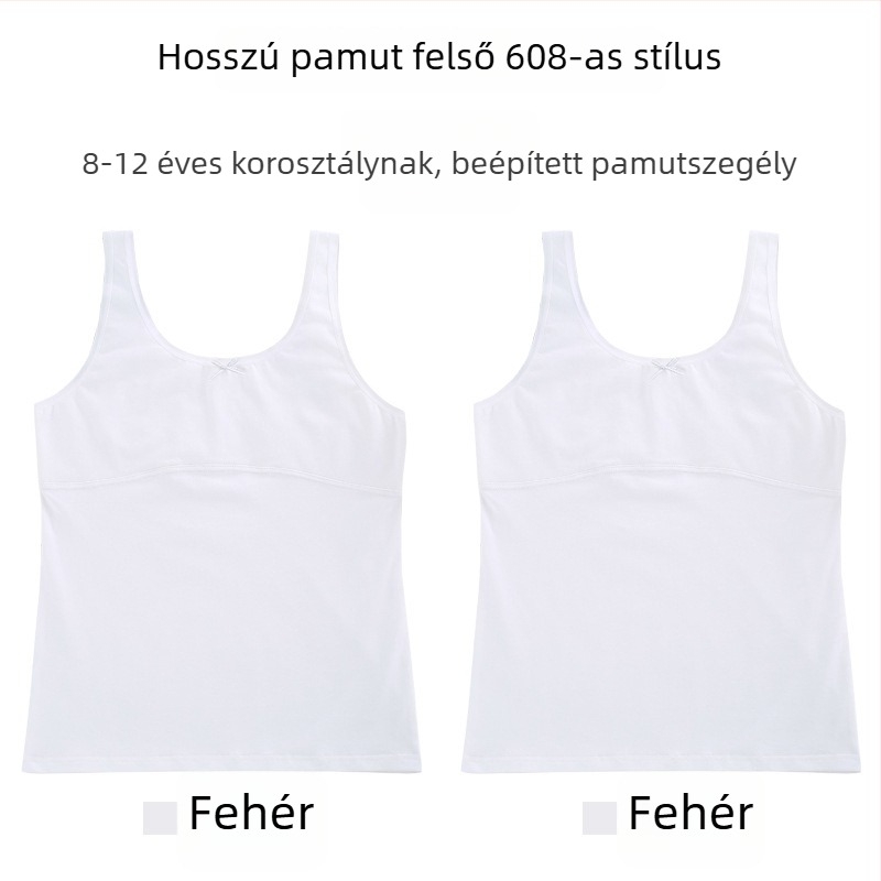 Lányoknak szóló pamut top vékonyan formázott kosarakkal, teljes kosár, lélegző, acélgyűrű nélkül