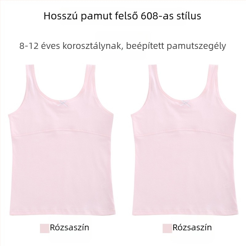 Lányoknak szóló pamut top vékonyan formázott kosarakkal, teljes kosár, lélegző, acélgyűrű nélkül