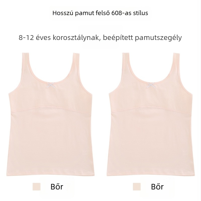 Lányoknak szóló pamut top vékonyan formázott kosarakkal, teljes kosár, lélegző, acélgyűrű nélkül