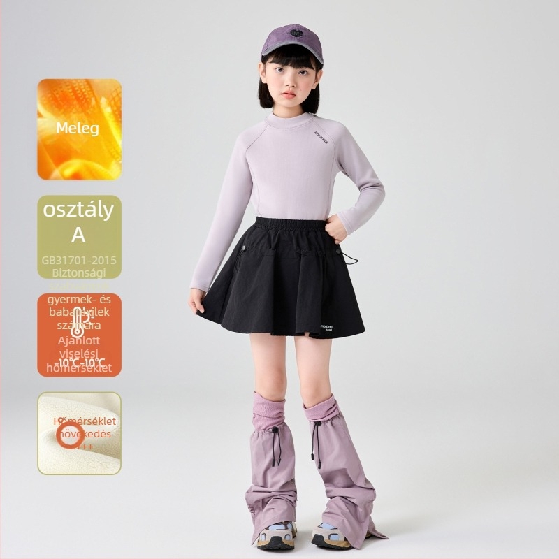 Lányoknak szánt alapelem felső félmagas gallérral, raglán ujjú, csíkos mintázat, 92% poliészter, bolyhosított, puha tapintás