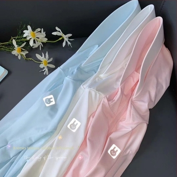 Lányoknak szóló UV-védelmet nyújtó Ice Silk kapucnis felső Spandex béléssel, 4–6 éveseknek