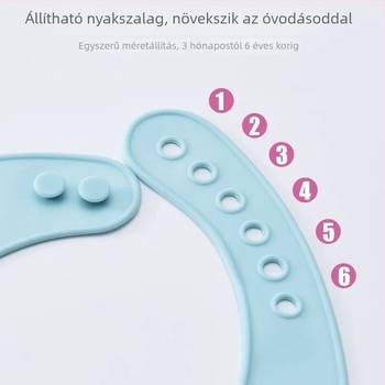 Szilikon baba etető kötény, 1-3 év, uniszex, vízálló és foltálló, mintázat mese/absztrakt