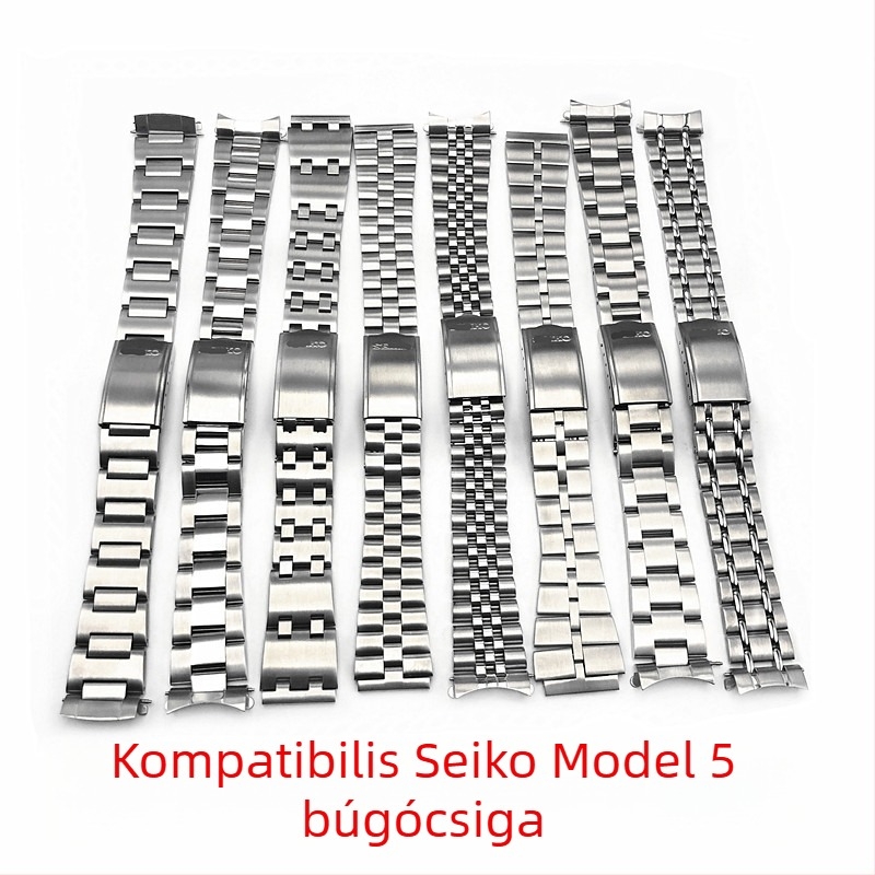Seiko 5 sorozathoz tervezett rozsdamentes acél óraszíj ívelt végekkel — Happy watch strap