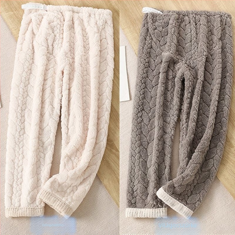 Terhes pizsama nadrágok őszi-téli szezonra, fleece bélés, Chenille anyag, állítható deréktámasz, spandex legfeljebb 30%