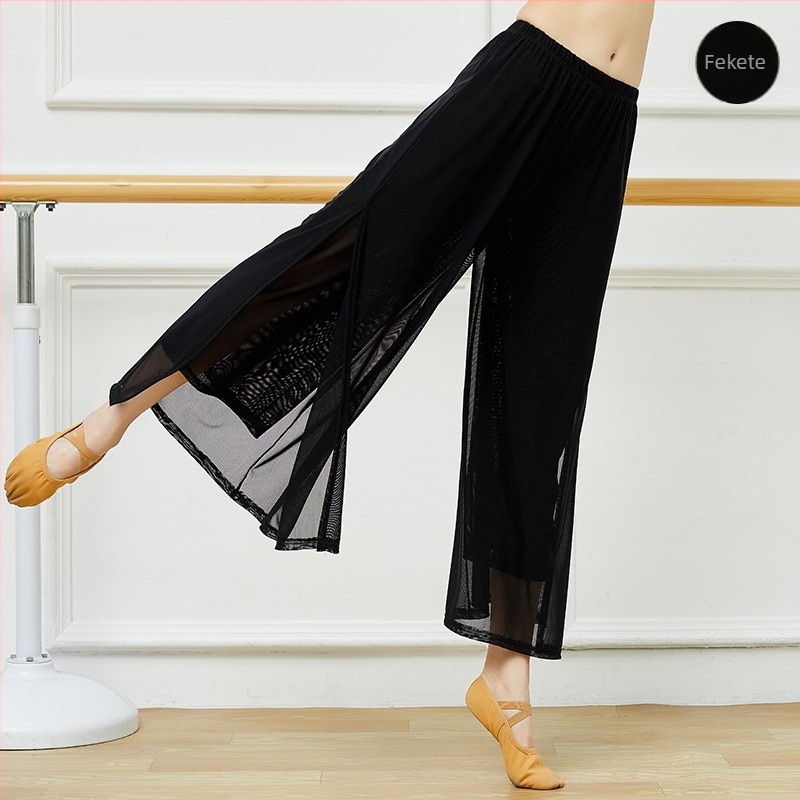 Női Water-Yarn széleslábú tánc nadrág, klasszikus és modern tánchoz, 95% nylon