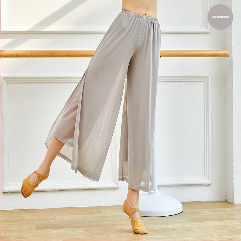 Női Water-Yarn széleslábú tánc nadrág, klasszikus és modern tánchoz, 95% nylon