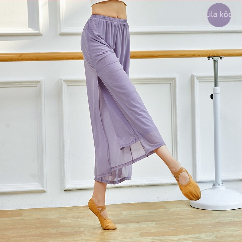 Női Water-Yarn széleslábú tánc nadrág, klasszikus és modern tánchoz, 95% nylon