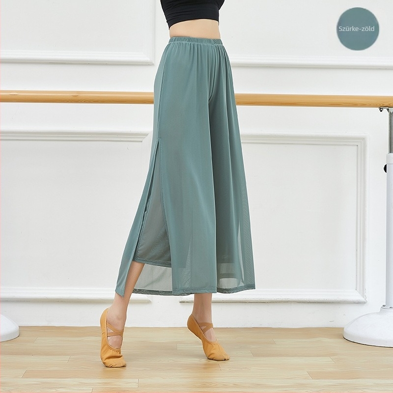 Női Water-Yarn széleslábú tánc nadrág, klasszikus és modern tánchoz, 95% nylon