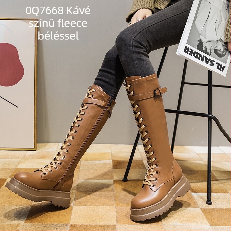 Női Martin csizmák mikrofiber felsőrész, PU talp, magas szár, kerek orr, oldalsó cipzár