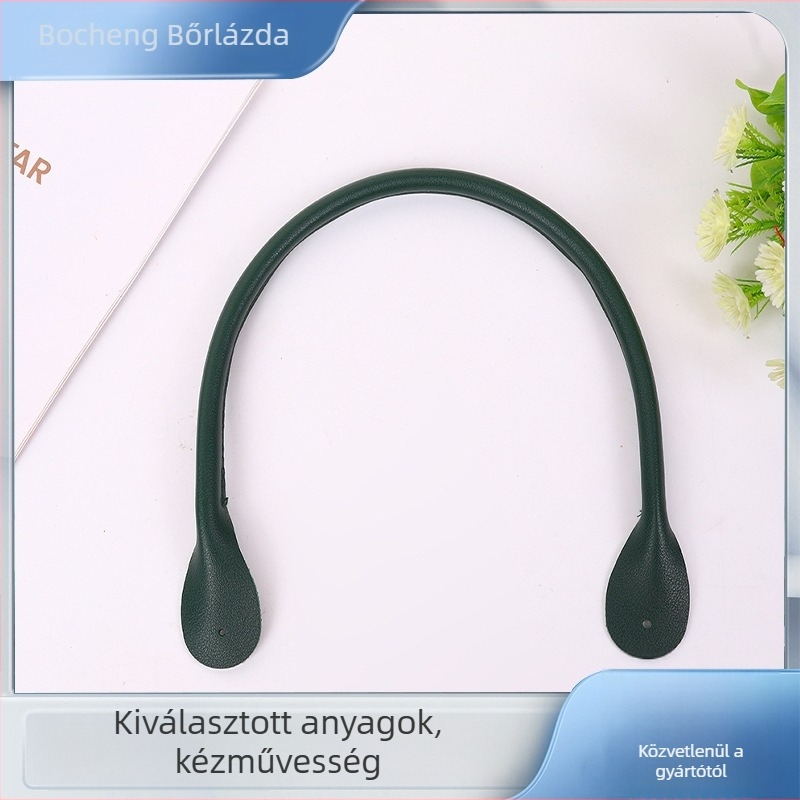 PU bőr táskaránt, kézzel varrt, központi varrással és olajozott éllel