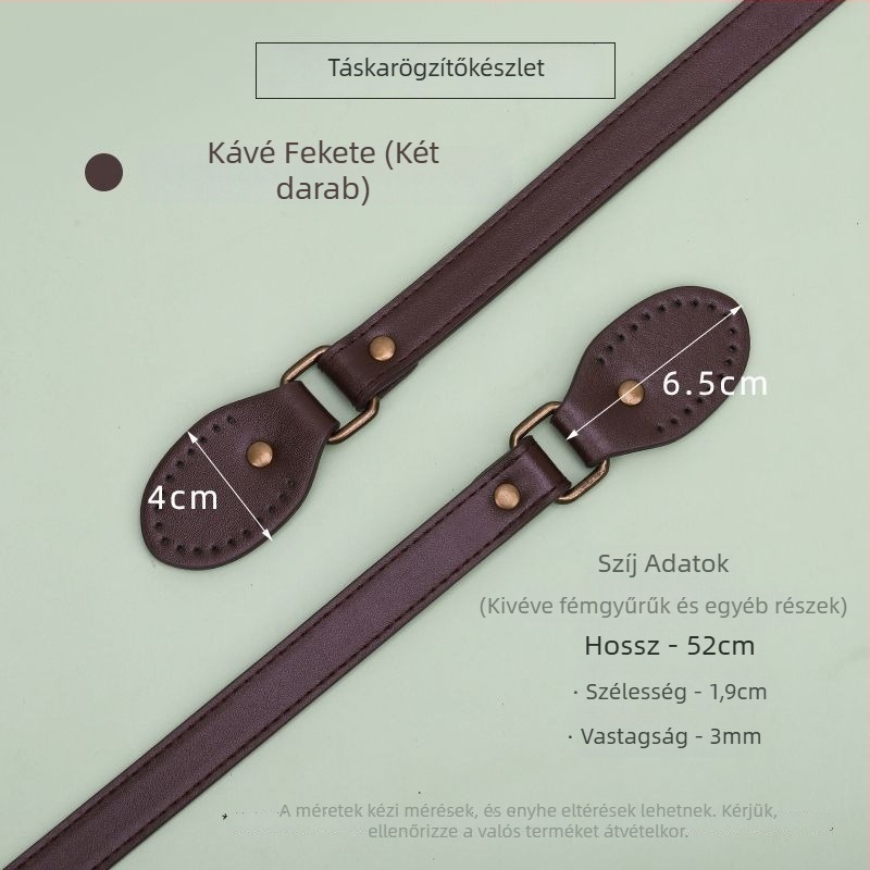 PU bőrből készült táskatrész, kézzel varrott, DIY csere vállpánt