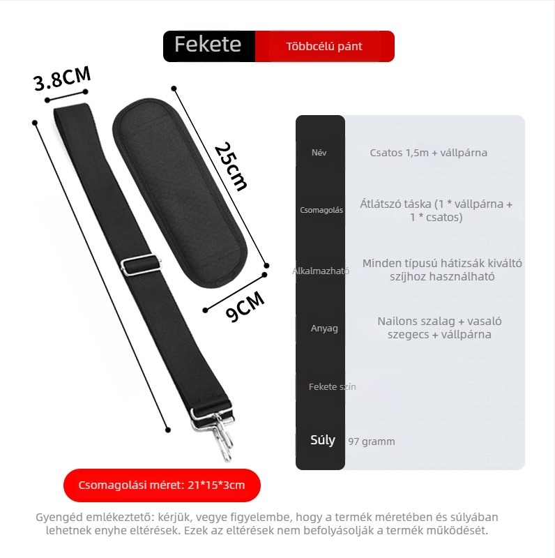 Nylon vállpánt laptop táskákhoz – ultra könnyű, állítható, crossbody stílusú
