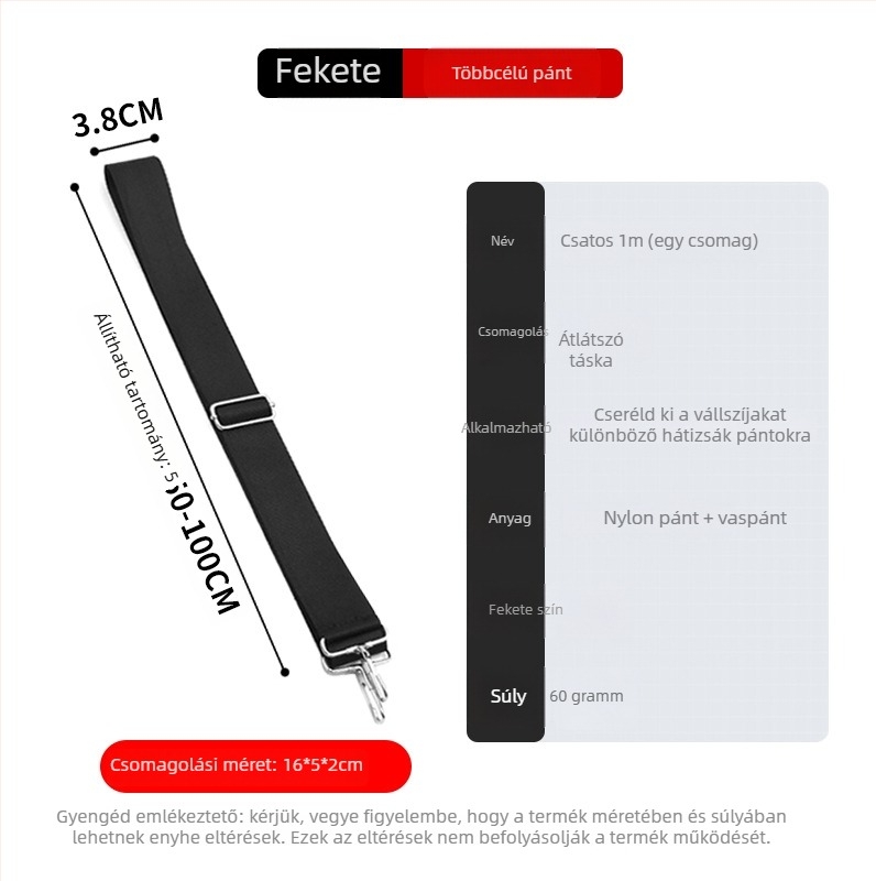 Nylon vállpánt laptop táskákhoz – ultra könnyű, állítható, crossbody stílusú