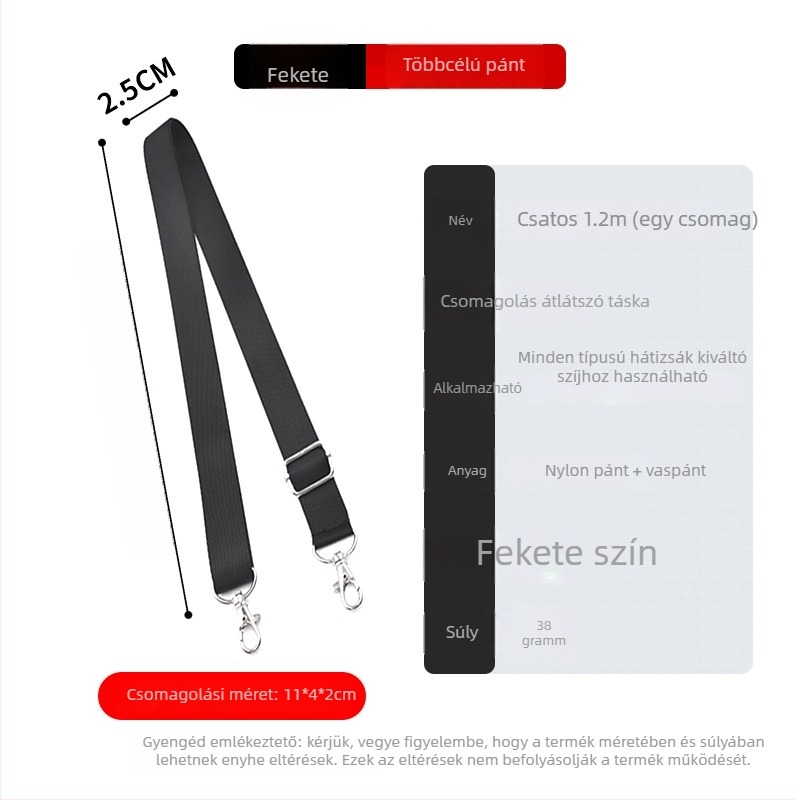 Nylon vállpánt laptop táskákhoz – ultra könnyű, állítható, crossbody stílusú