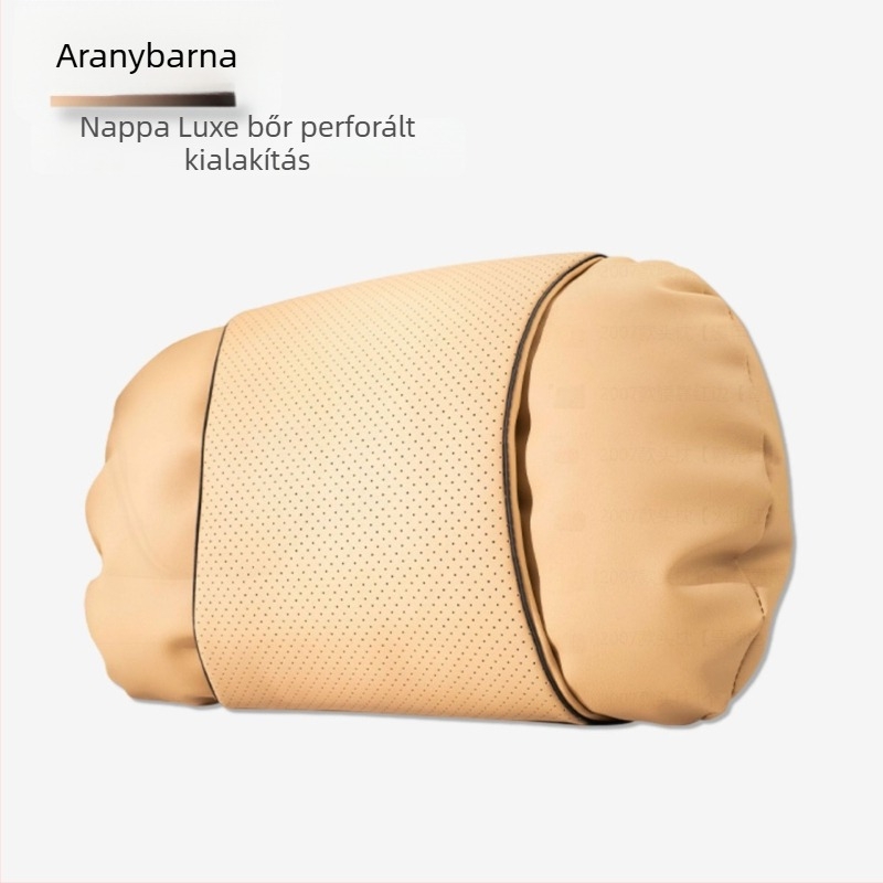 Autófejtámla párna Nappa bőrből, felhő-pamut töltet, univerzális illeszkedés, testreszabható