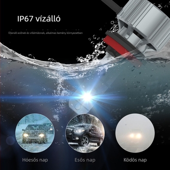 Autó LED fényszóró X9B IP67 5000 lm 10000 óra 3.0 A