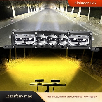 Autó LED lézeres reflektor – 100W LED, 12-60V, Modell LA7, Alumínium ötvözet, Kompatibil a legtöbb autóval és teherautóval