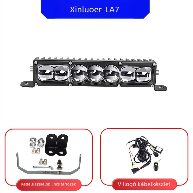 Autó LED lézeres reflektor – 100W LED, 12-60V, Modell LA7, Alumínium ötvözet, Kompatibil a legtöbb autóval és teherautóval