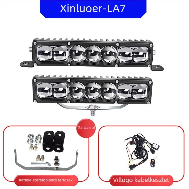 Autó LED lézeres reflektor – 100W LED, 12-60V, Modell LA7, Alumínium ötvözet, Kompatibil a legtöbb autóval és teherautóval